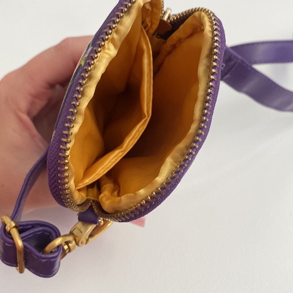 Disney parks tinker bell flower purple crossbody cellphone bag Disneyland bag - Picture 6 of 9